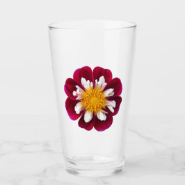 Copo De Pint Colarette vermelho e branco Dahlia Bebendo floral