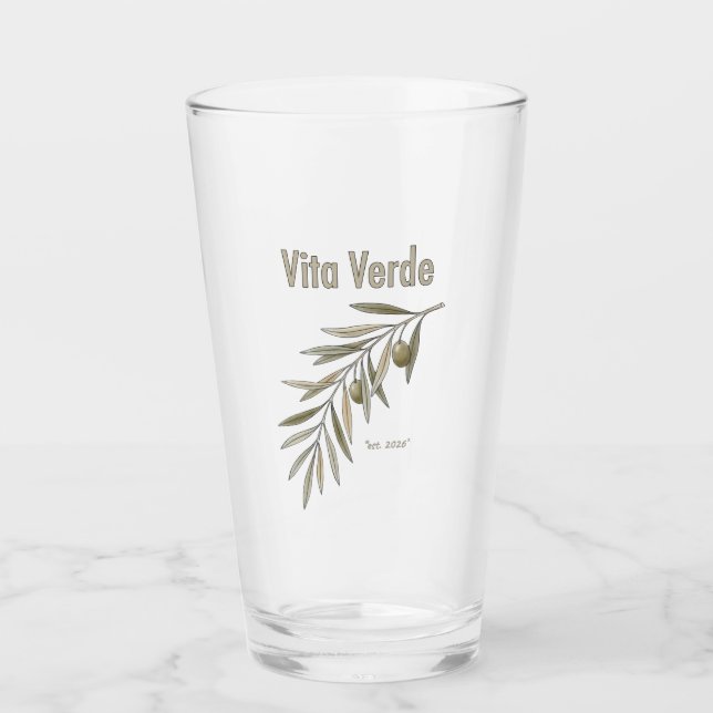 Copo De Pint Coleção Vita Verde Branco (Frente)