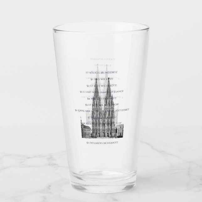 Copo De Pint Cologne Dome Cologne Köln Kölsches Grundgesetz (Frente)