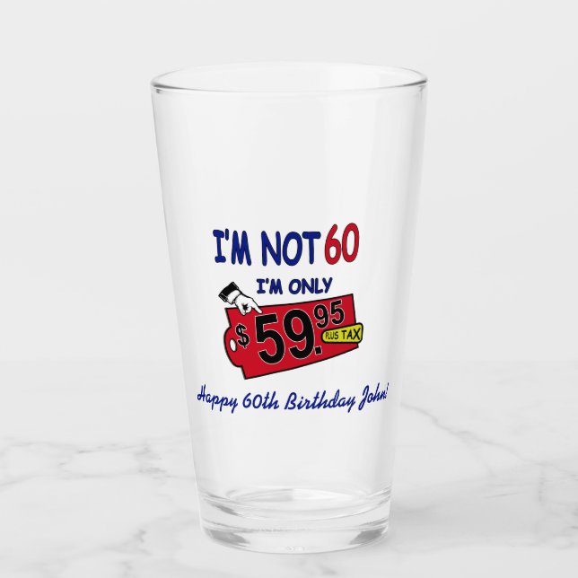 Copo de Pint com Humor para Aniversário de 60 anos (Frente)