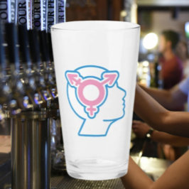 Copo de Pint com Símbolo do Orgulho Trans