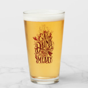 Copo De Pint Coma Bebida e Seja Feliz Natal Feriado