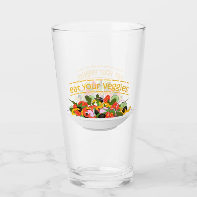 Copo De Pint Coma seus vegetais Cite salada fresca misturar tig (Frente)