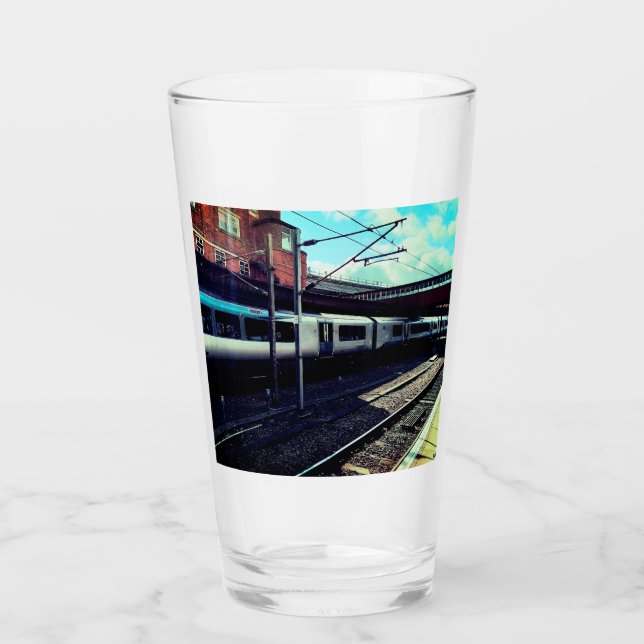 Copo De Pint Comboio azul e prata (Frente)