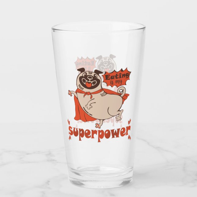 Copo De Pint Comer é o meu super poder, estilo cômico de manto  (Frente)