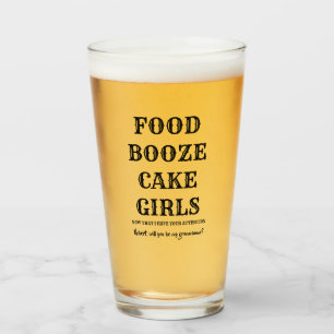Copo De Pint Comida Booze Cake Girls - Proposta de Padrinho de