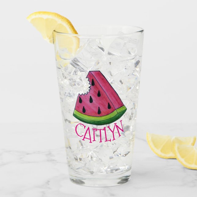 Copo De Pint Comida piquenique de melancia rosa suculenta (Gelo frontal)