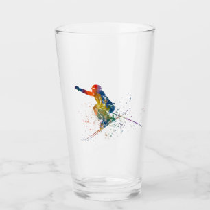 Copo De Pint competição olímpica de esqui em aquarela