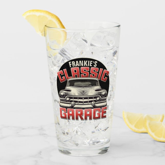 Copo De Pint Compro Personalizado de Garagem de Carro Clássico  (Gelo frontal)