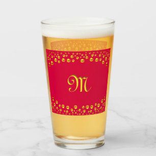 Copo De Pint Confete Dourado Elegante em Vermelho
