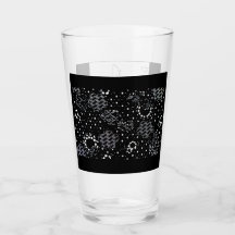 Conjunto de vidros com desenho de rosa e serigrafi
