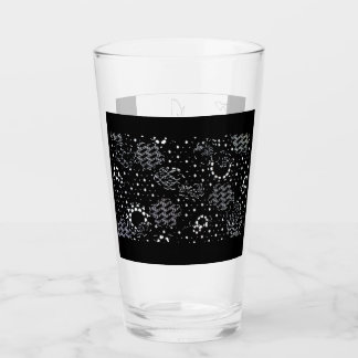 Copo De Pint Conjunto de vidros com desenho de rosa e serigrafi