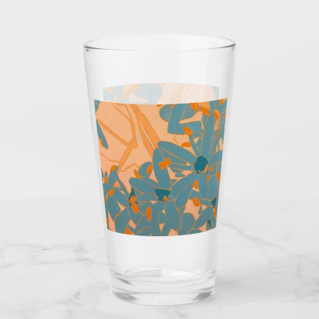 Copo De Pint Contemporary Leaf Design in Peach  (Frente)