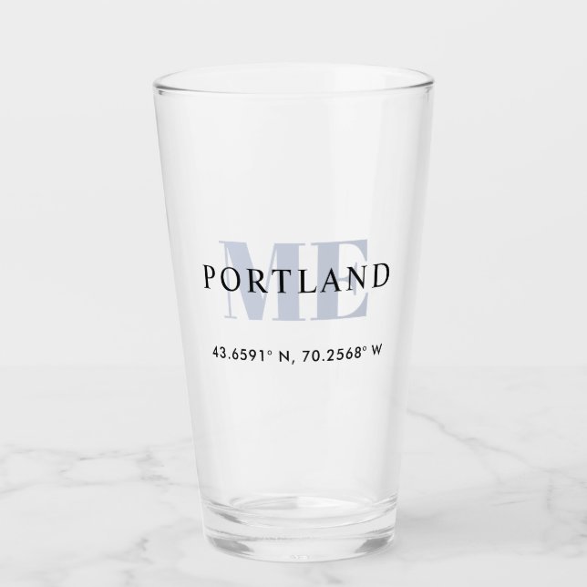 Copo De Pint Coordenadas da Cidade de Longitude do Latitude Rus (Frente)