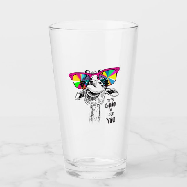 Copo De Pint Cópia Engraçada Giraffe (Frente)