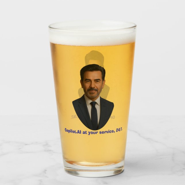 Copo De Pint Copilot.AI ao seu serviço, 24/7. (Frente (Preenchido))