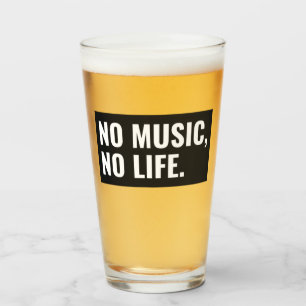 Copo De Pint Copo Pint No Music No Life – Preto e Branco Ousado