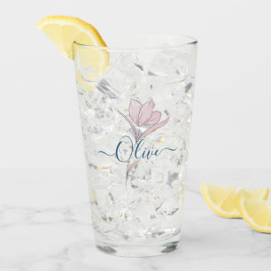 Copo De Pint Cor d'água do esboço floral personalizada