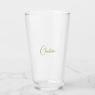 Copo De Pint Cor Dourada do Nome do Script de Caligração Minima