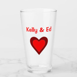 Copo De Pint Coração Amor Casamento Casal Vermelho 4Kelly & Ed 