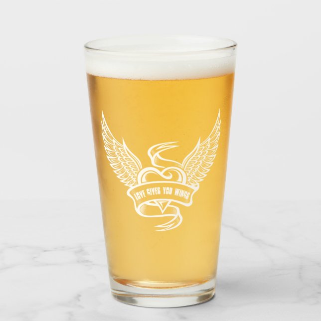Copo De Pint Coração Antigo Com Asas (Frente (Preenchido))