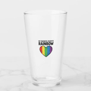 Copo De Pint Coração Arco-íris Gravura Vintage Cor Favorita Cam