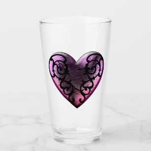 Copo De Pint Coração Cor-de-Rosa Gótico Filigree