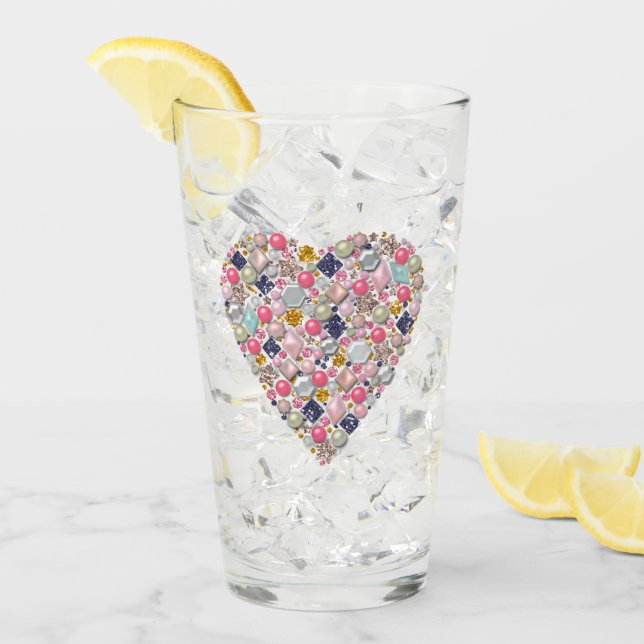 Copo De Pint Coração das miçangas (Gelo frontal)