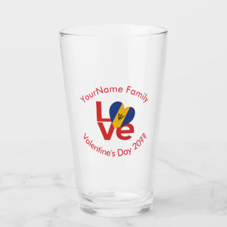 Copo De Pint Coração de Amor Barbadiano Bandeira do Dia dos Nam