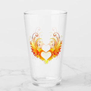 Copo De Pint Coração de Fogo Angelical com Asas