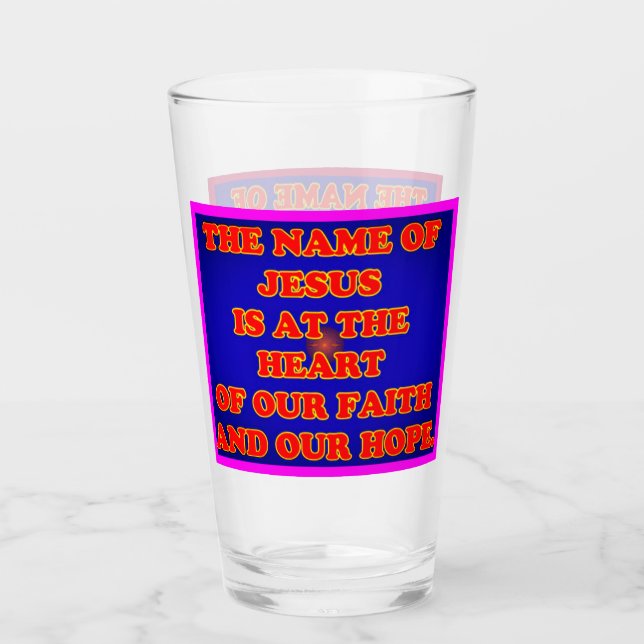 Copo De Pint Coração de nossas fé e esperança: O Jesus (Frente)