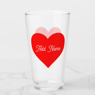 Copo De Pint Coração Vermelho Romântico Personalizado