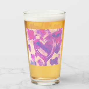 Copo De Pint Corações de aquarela