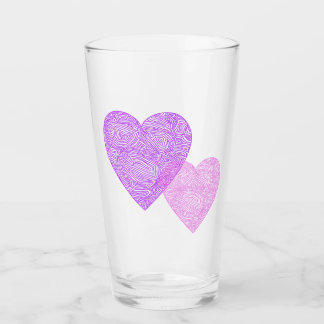 Copo De Pint Corações Rosa