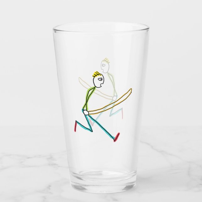 Copo De Pint Corda de Saltar Stickman (Frente)