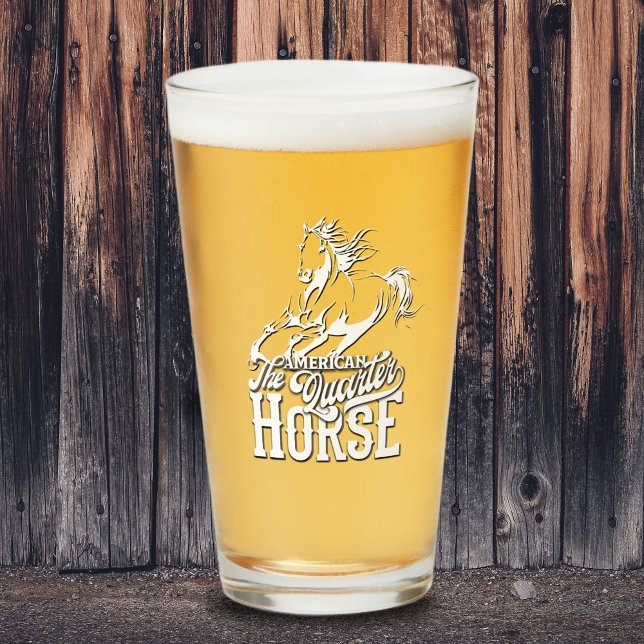 Copo De Pint Coroa estadunidense Cowboy oeste (American quarter horse Cowgirl Cowboy western Glass)