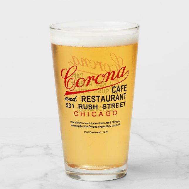 Copo De Pint Corona Cafe Restaurant, Chicago, IL (Frente (Preenchido))