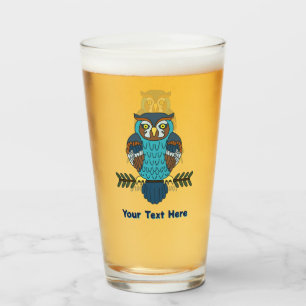 Copo De Pint Coruja da Arte Popular Nórdica