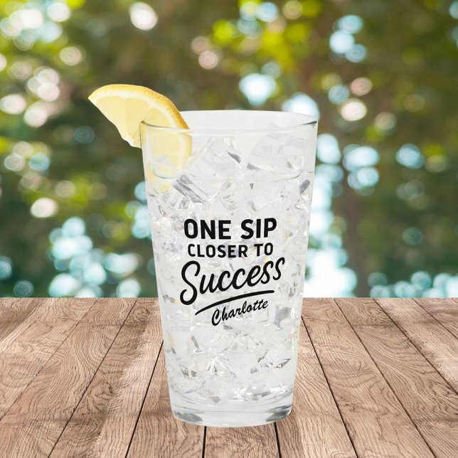 Copo De Pint Cota de sucesso motivacional preta (Criador carregado)