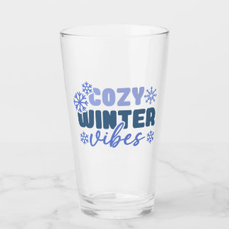 Copo De Pint Cozy Winter Vibes - Tipografia do Floco de Neve