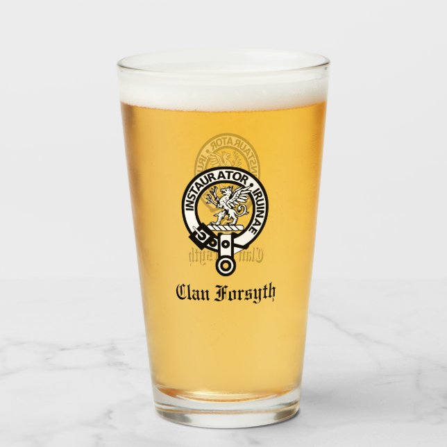 Copo De Pint Crachá Clan Forsyth Crest (Frente (Preenchido))