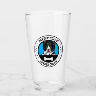 Copo De Pint Crachá de Ilustração de Peeking de Collie de Borda