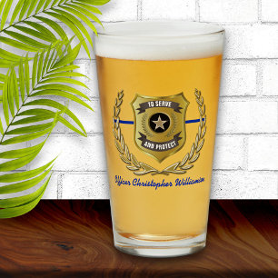 Copo De Pint Crachá de Policial Personalizado Vidro de Imagem