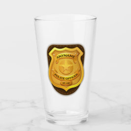 Copo De Pint Crachá Personalizado de Policial Oficial de Xerife