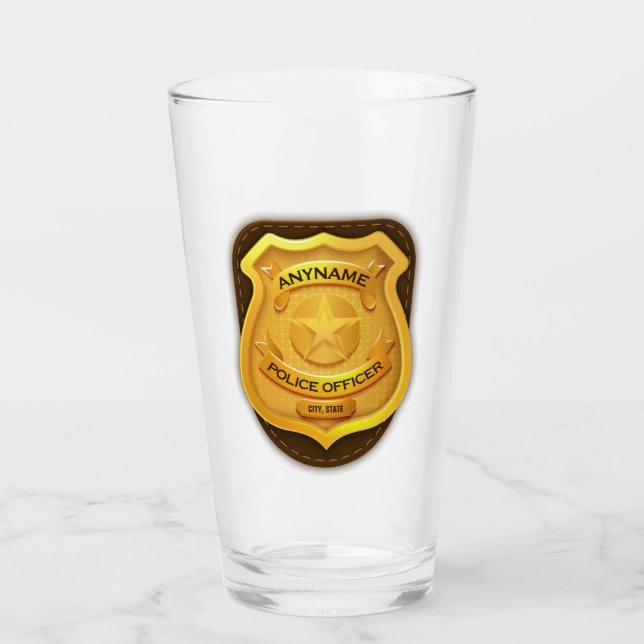 Copo De Pint Crachá Personalizado de Policial Oficial de Xerife (Frente)