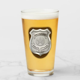 Copo De Pint Crachá Personalizado de Policial Oficial de Xerife