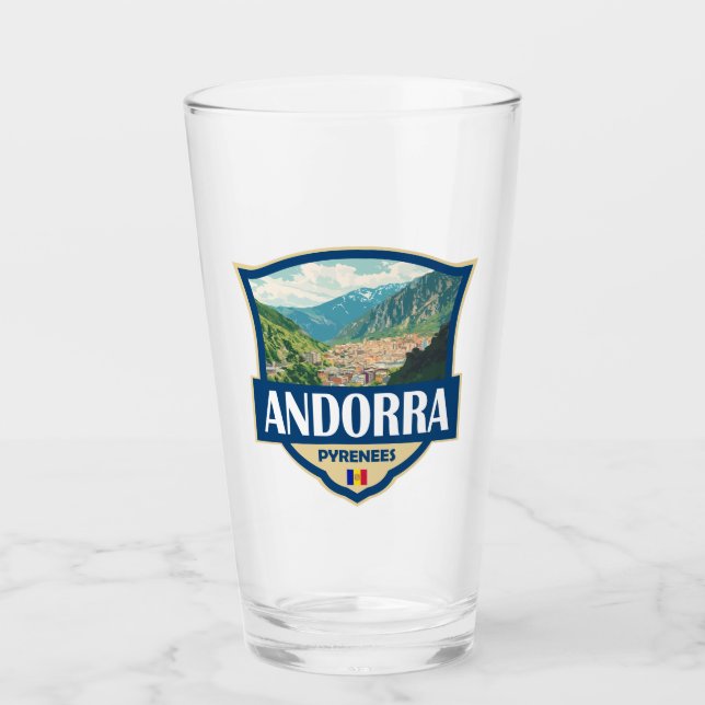 Copo De Pint Crachá Retroativo da Ilustração Andorra (Frente)