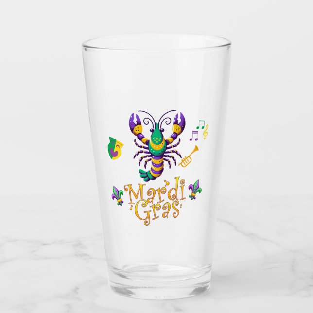 Copo De Pint Crayfish Fleur de lis Mardi Gras (Frente)