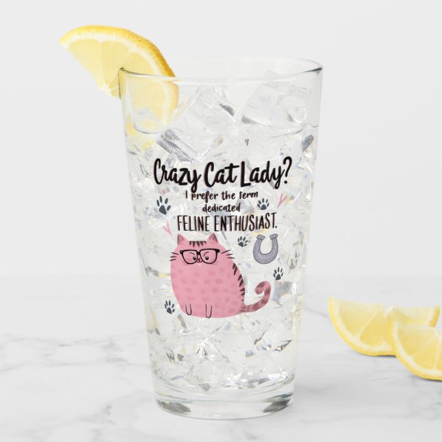 Copo De Pint Crazy Cat Lady? Funny Cat Lover Gift  (Gelo frontal)