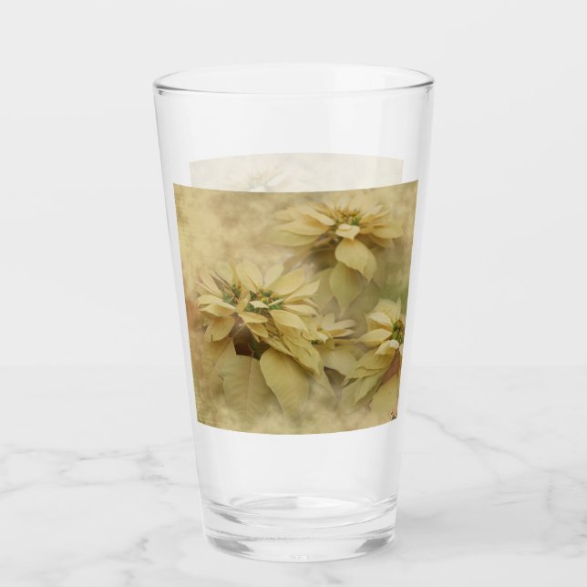 Copo De Pint Creme - Poinsettias Digital (Frente)